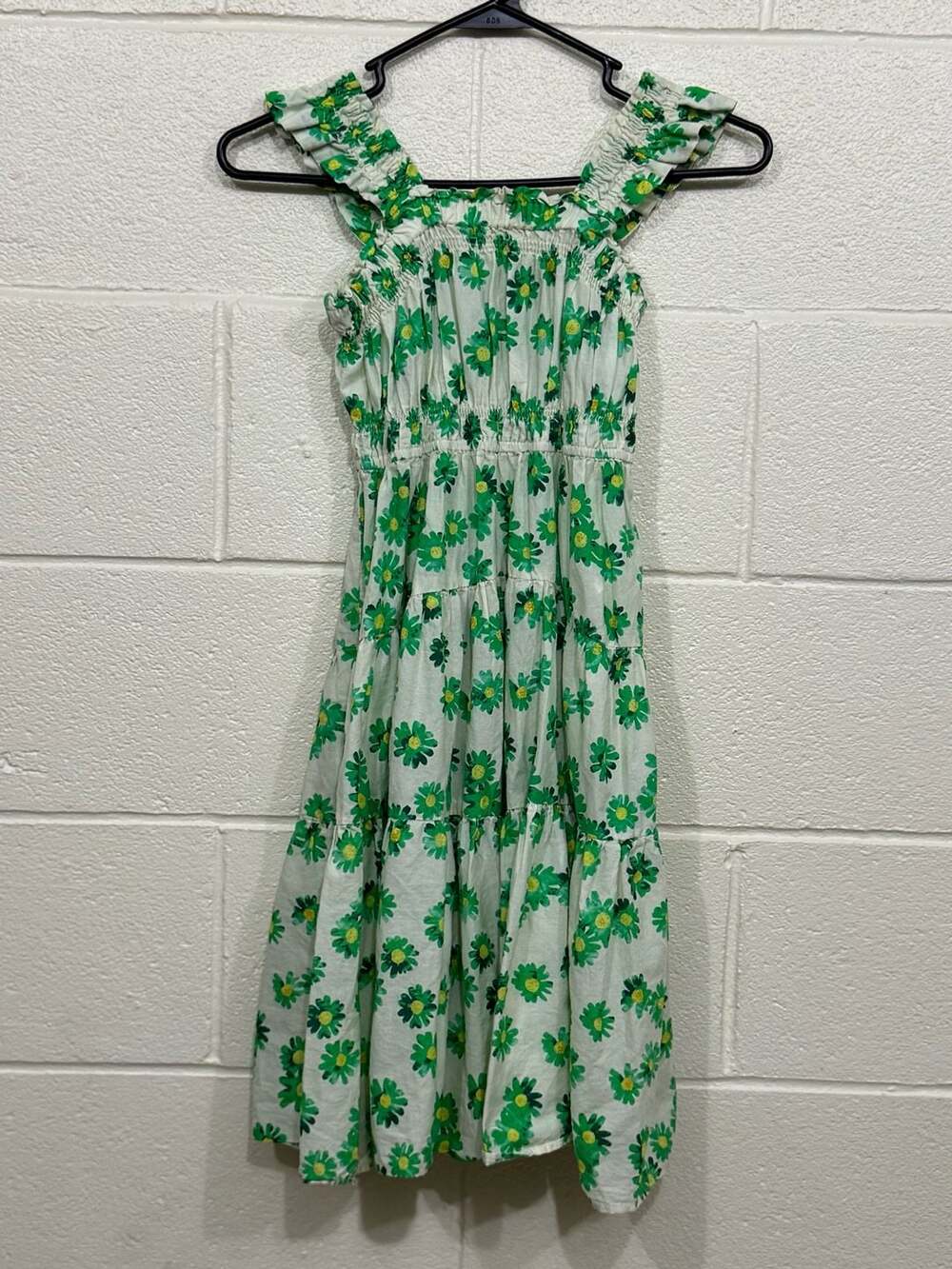 Zara Girls Flower Smocked Tiered Tank Dress size 10
